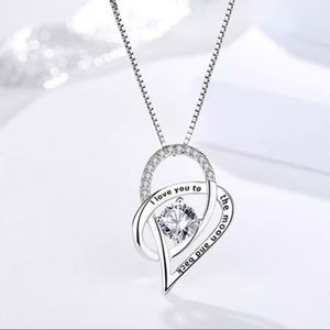 I love you to moon and back Necklace Gift Necklace 925 Sterling Silver